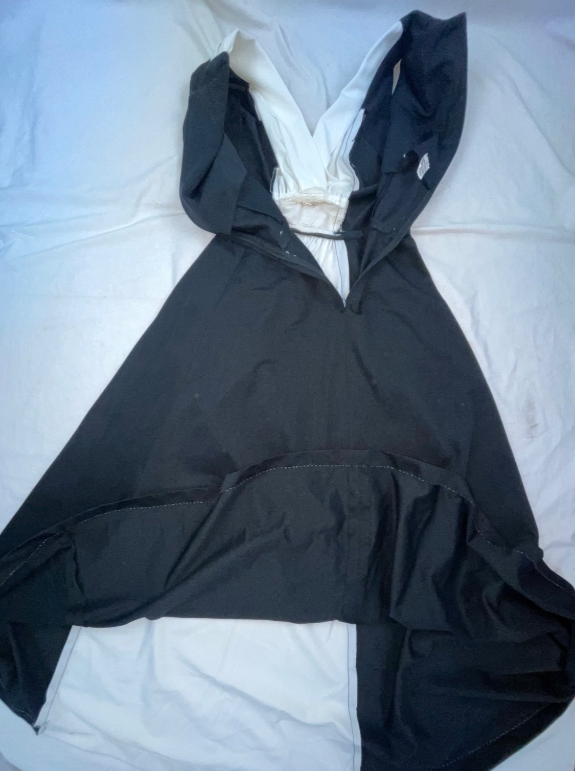 VTG 60S 70S WOMENS S QUEEN OF CLUBS SPADES DISCO MOD RETRO LONG POLYESTER DRESS