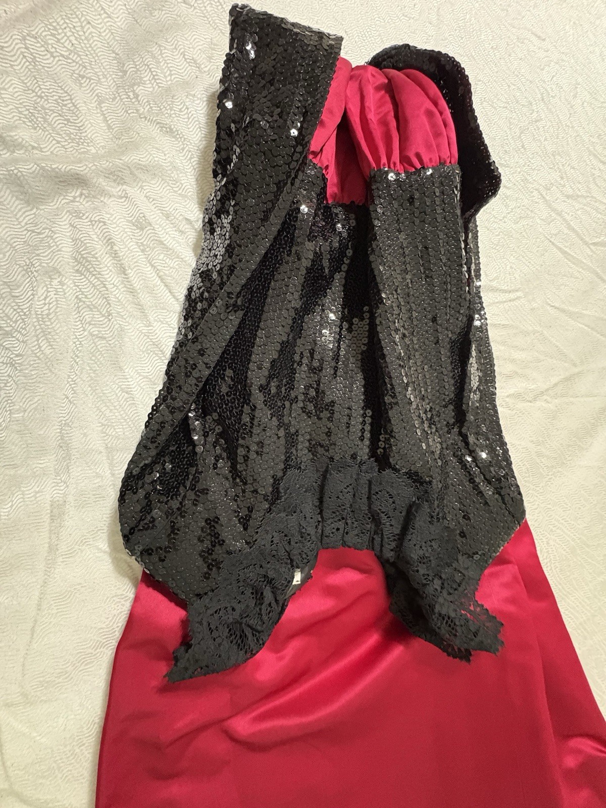 William Pearson Vintage Black Sequin And Red Satin Long Dress Size Small