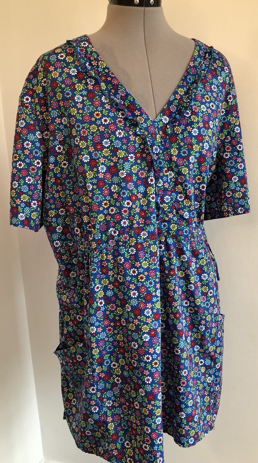 Laura Ashley Vintage 90’s Floral Cotton Tunic Top Size 3XL