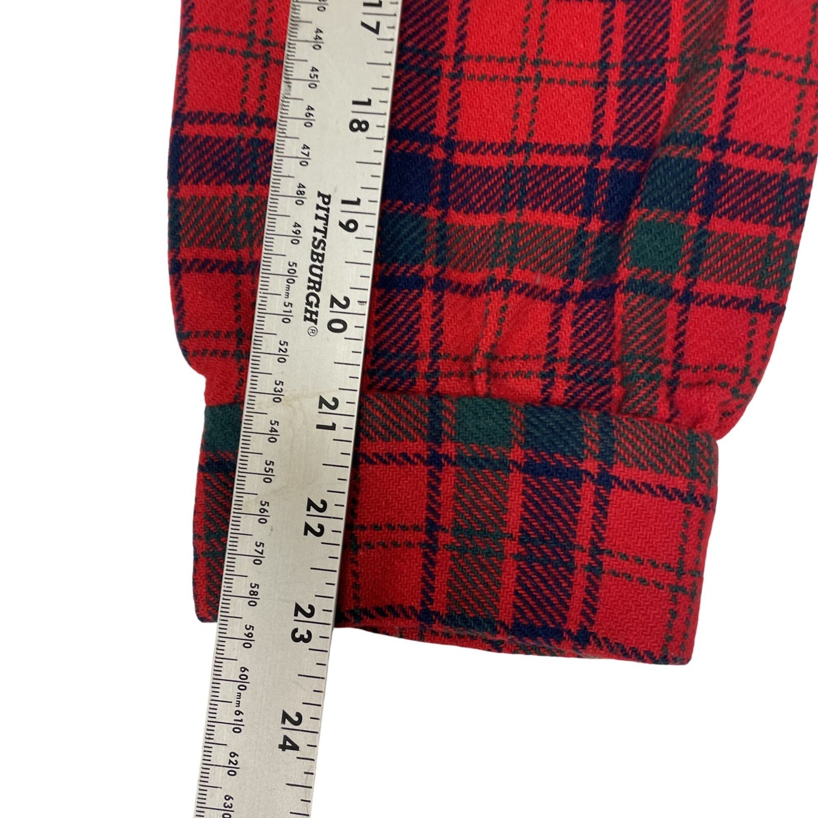 Vtg 80’s Cascade Fabrics RED Green PLAID Wool TWEED Gold Btn Jacket Suit Blazer