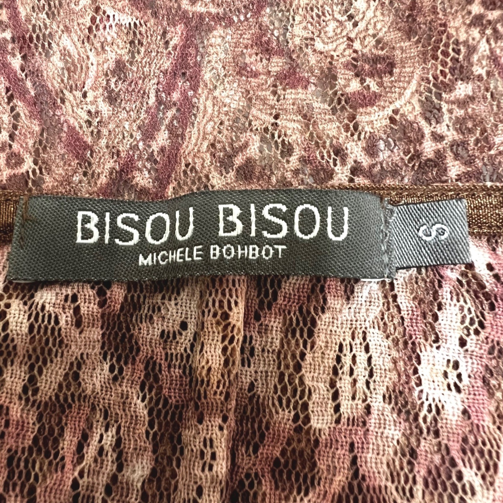 Vtg 90s Bisou Bisou Paisley Lace Bell Sleeve Top Boho S Whitchy Whimsygoth USA