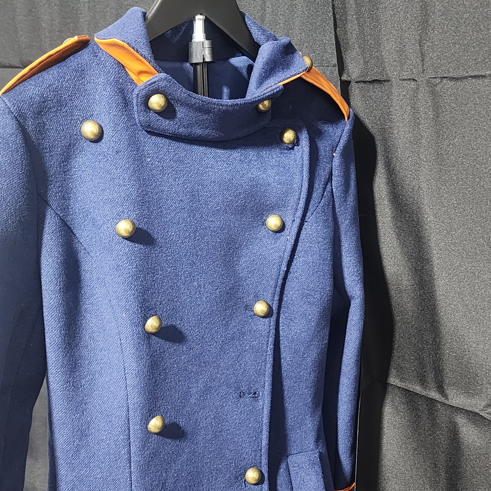 Navy Blue Vintage Style 1940s/50s Patchwork Military Button Coat NWT PLEASE READ