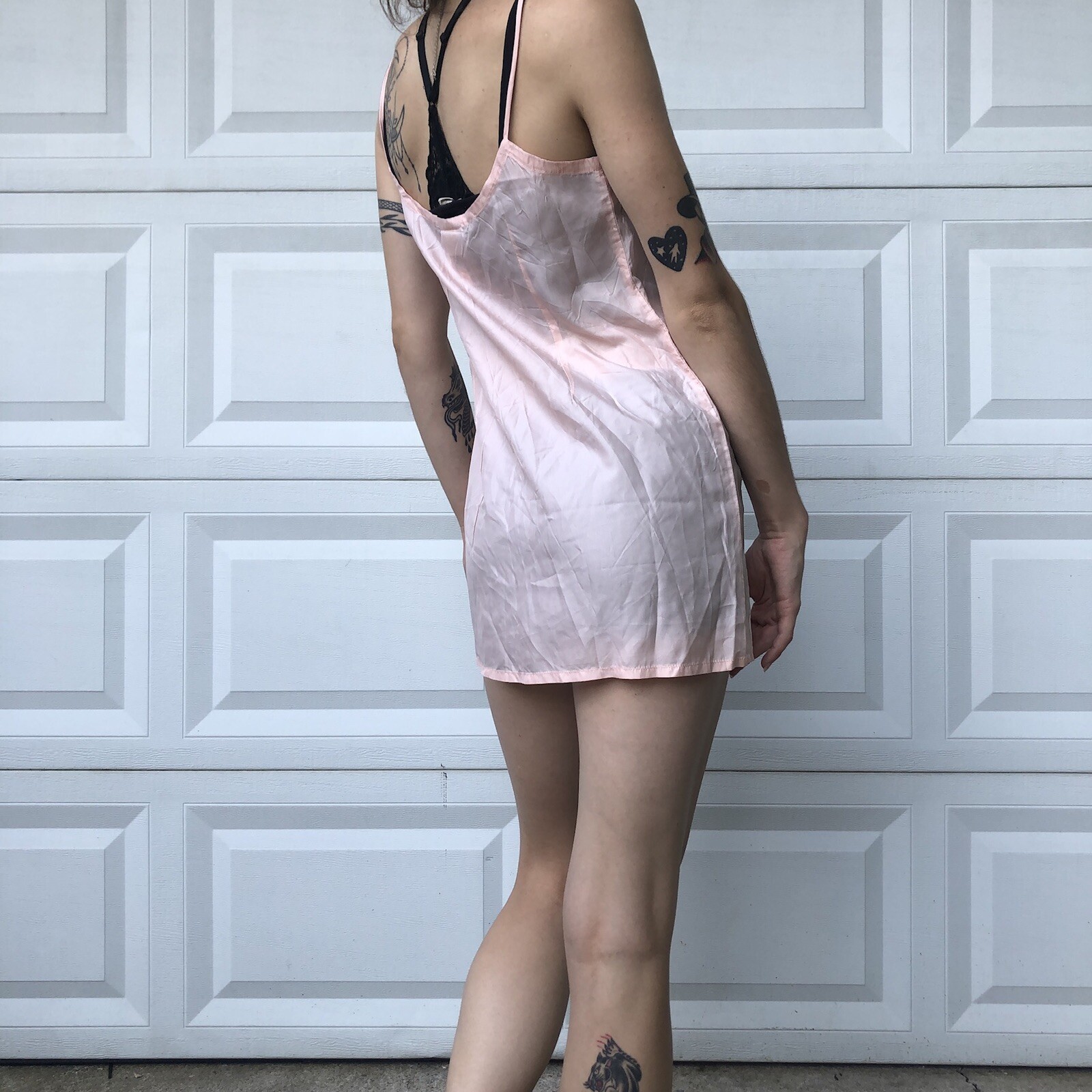 Vtg 90’s Anna Sui Henri Bendel NY baby Pink Slip Dress Lingerie Size S Design AS