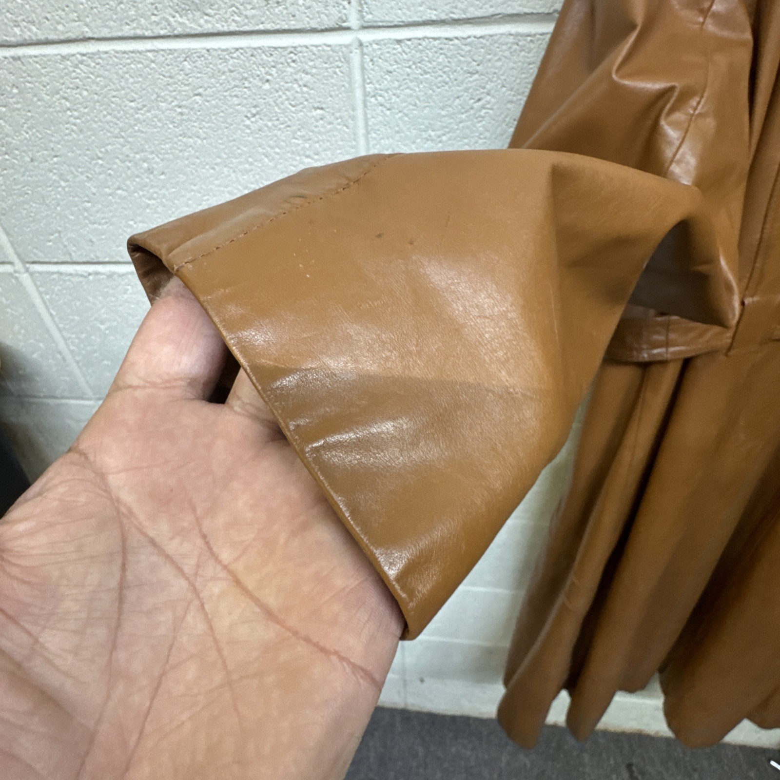 Vintage 70s The Tannery Women’s Leather Trench Coat Brown, Not Sure On Size.nice