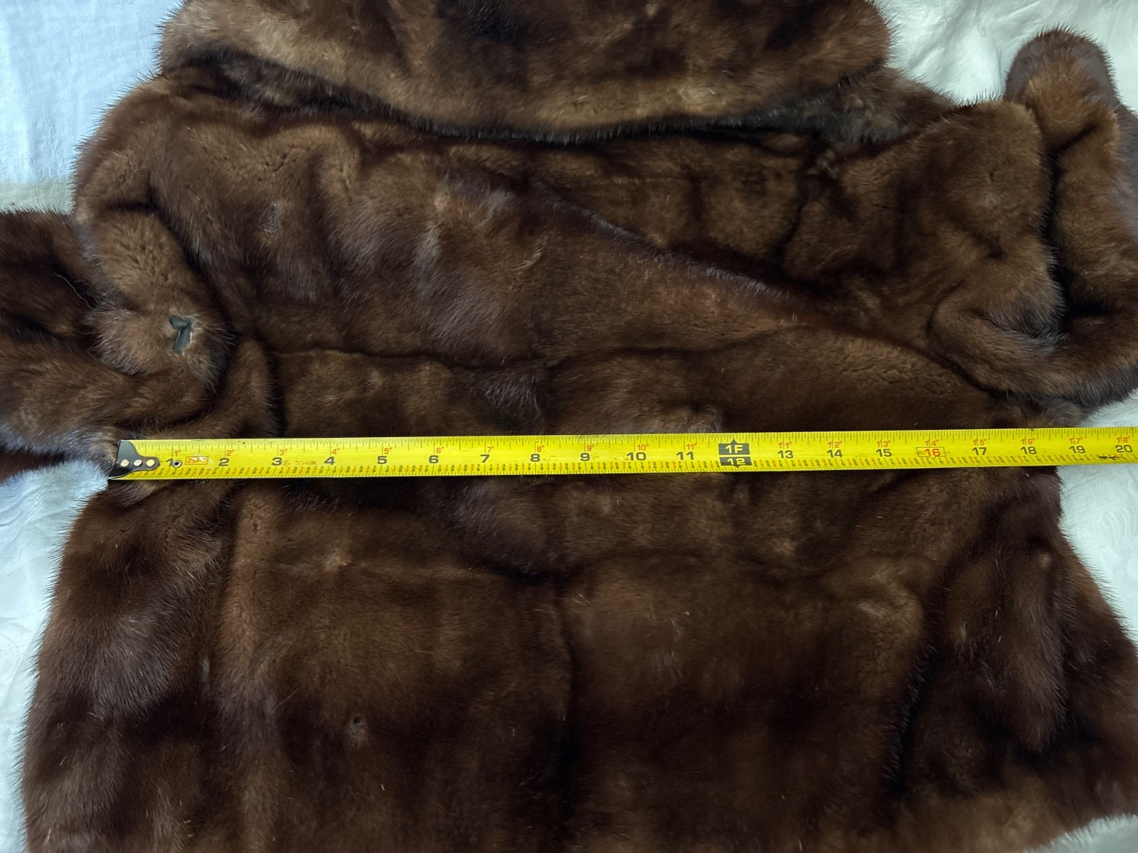 VINTAGE Brown Mink 50’s SHRUG JACKET LADIES SMALL-Shawl Collar-Bracelet Sleeves