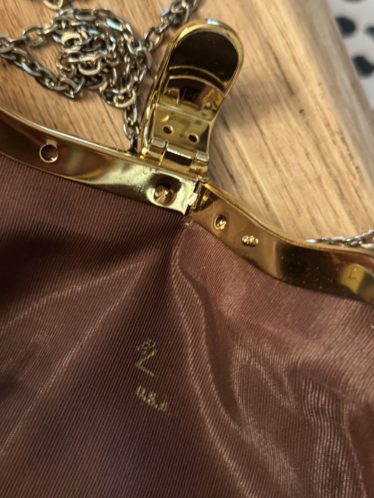 VTG HL USA Brown Chocolate Clutch Shoulder Strap Purse Gorgeous
