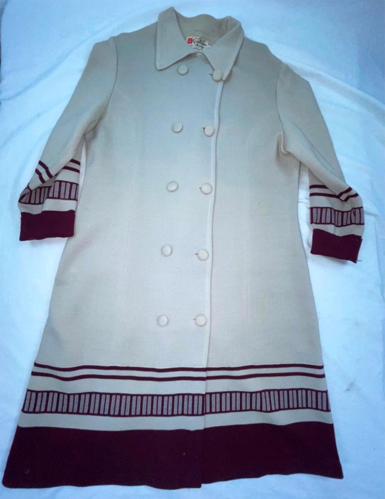 VTG 20S STYLE 60S WOMENS S ART DECO RETRO FLAPPER WOOL LONG DRESS COAT JACKET