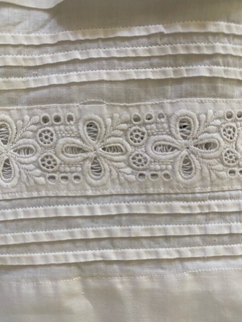 ANTIQUE Victorian Edwardian FRENCH Cotton Embroidered PETTICOAT costume film