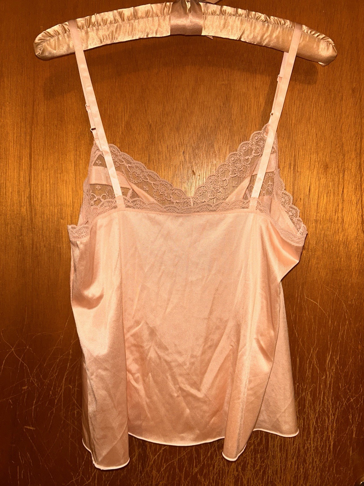 Vintage Vanity Fair Camisole Pink Blush Lace Trimmed Cami Size 34 Lingerie Top