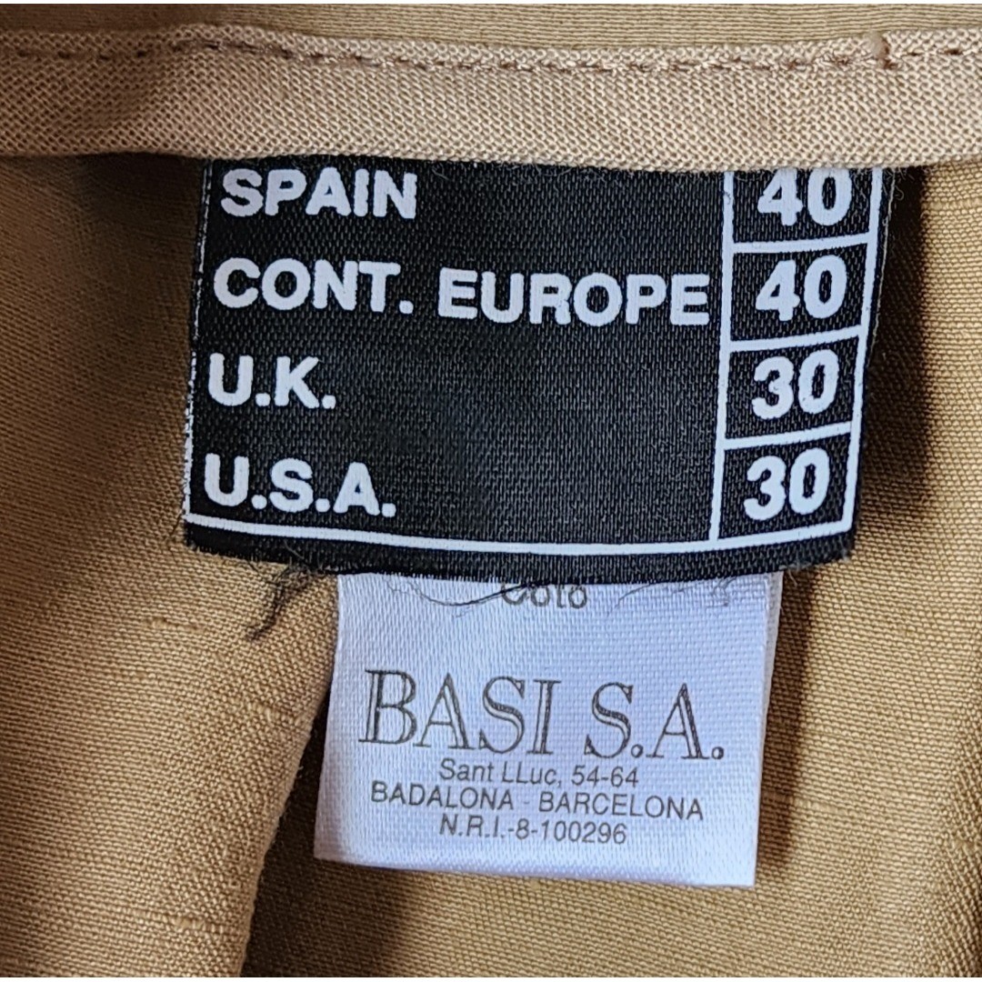 Armand Basi Vintage Linen Cotton Skirt Suit Tan Khaki Made in Spain Size 40 S 6