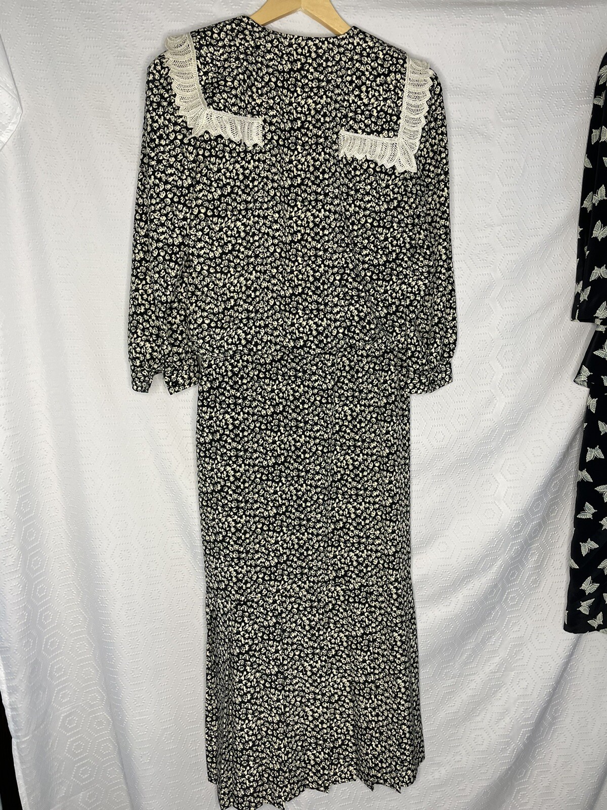 Lot Of 2 80s Dresses 10 Black White Act 1 Liz Robert’s Lace Collar Pleats