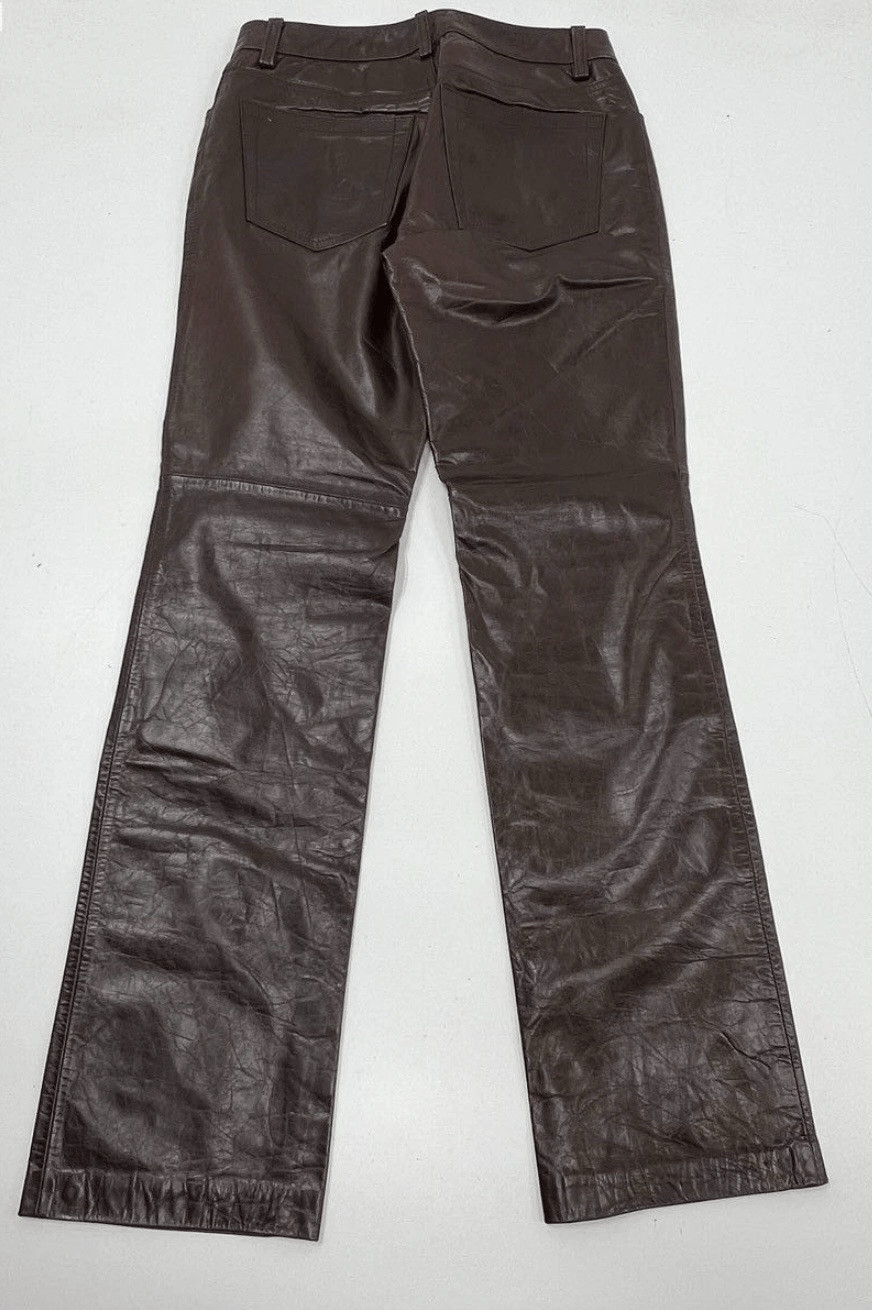 Vintage Y2K Gap Women’s Brown Genuine Leather Boot Cut Pants Size 4