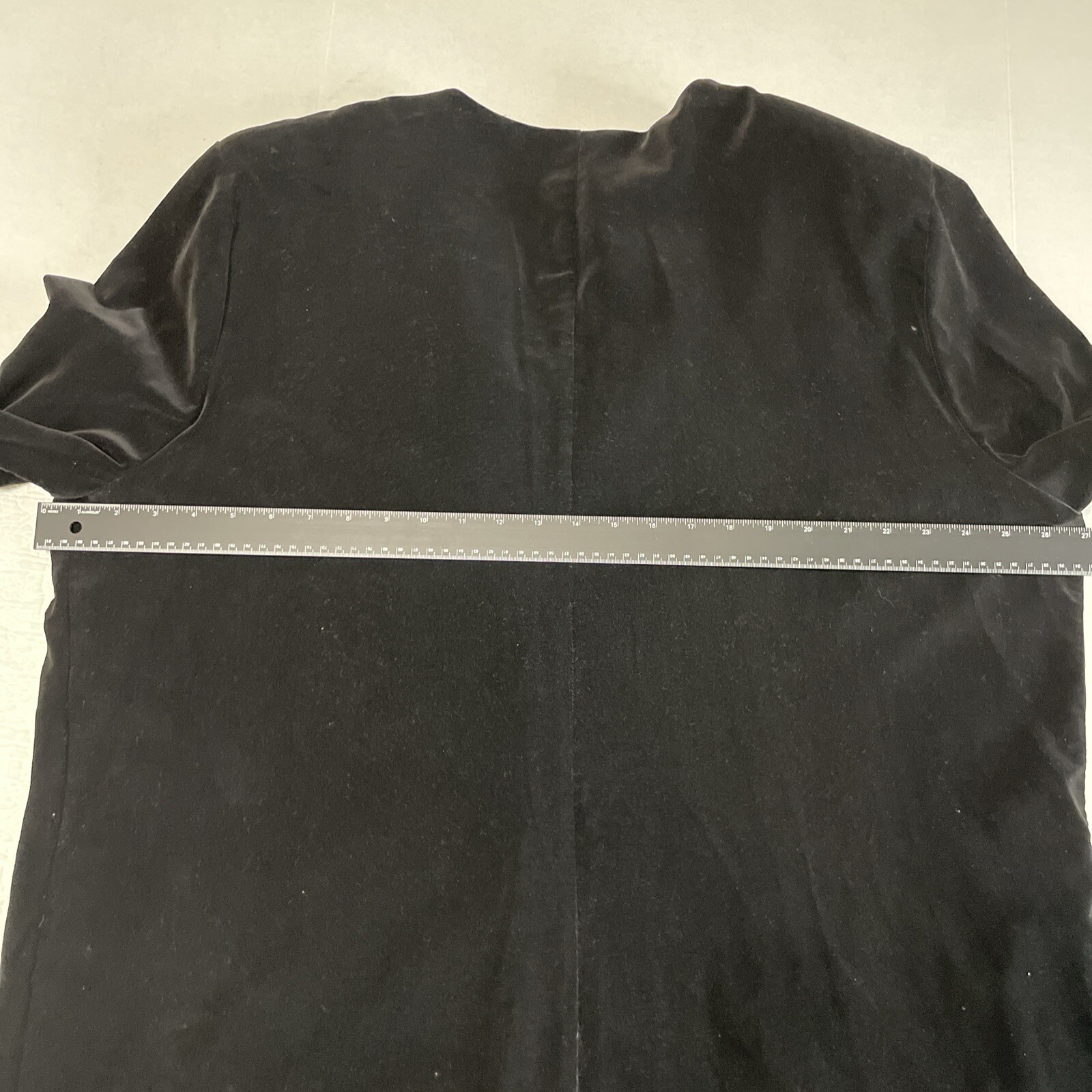 Vtg. Women’s Evening Jacket Wrap Black Velveteen Blazer Measurements Below
