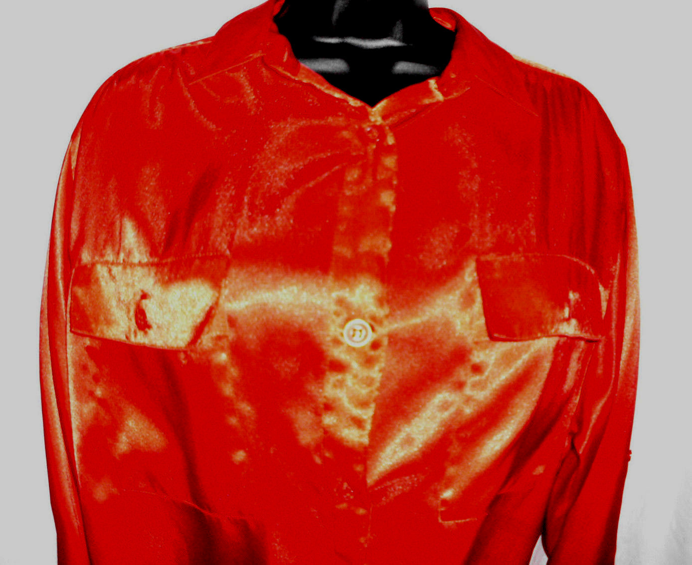 Vintage Partners by Mervyn’s Western Blouse Size 12 Red Polyester Long Sleeves