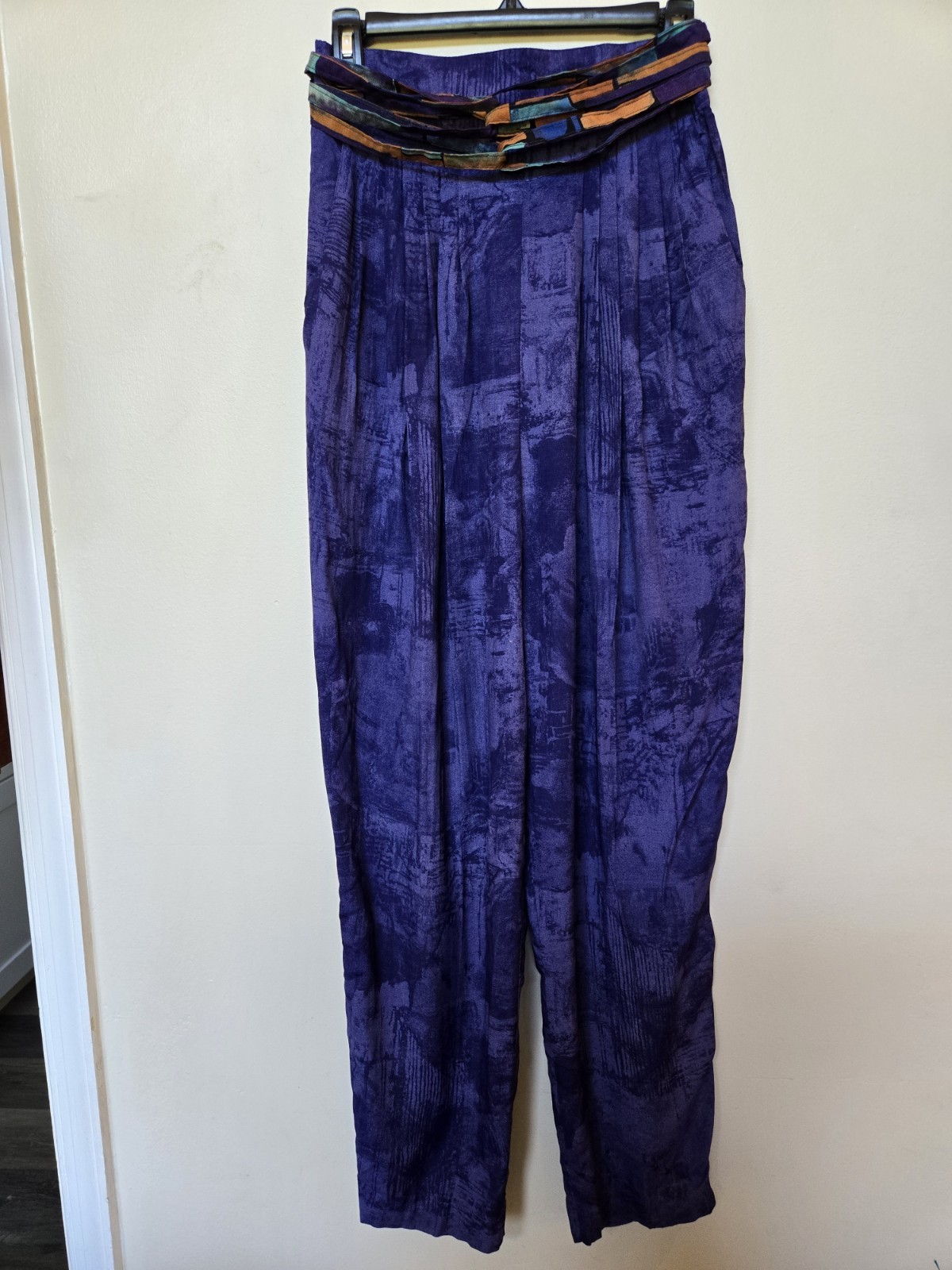 Vintage 80s Componix Womens Purple Outfit Pants Shirt Festival Funky Sz 10 Med