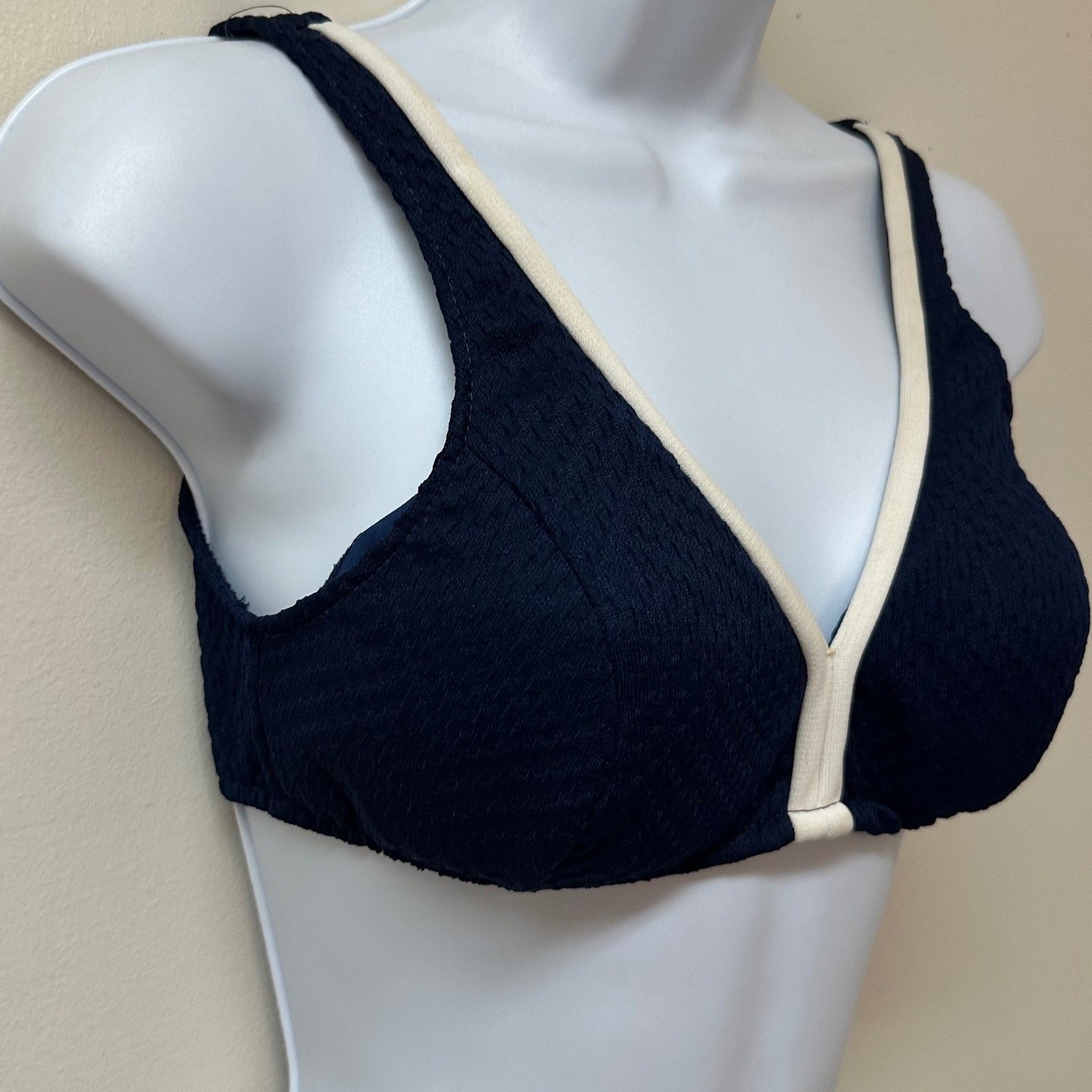 Vintage Cole of California Navy Blue White Trim Two Piece Swimsuit Size 8 C4181