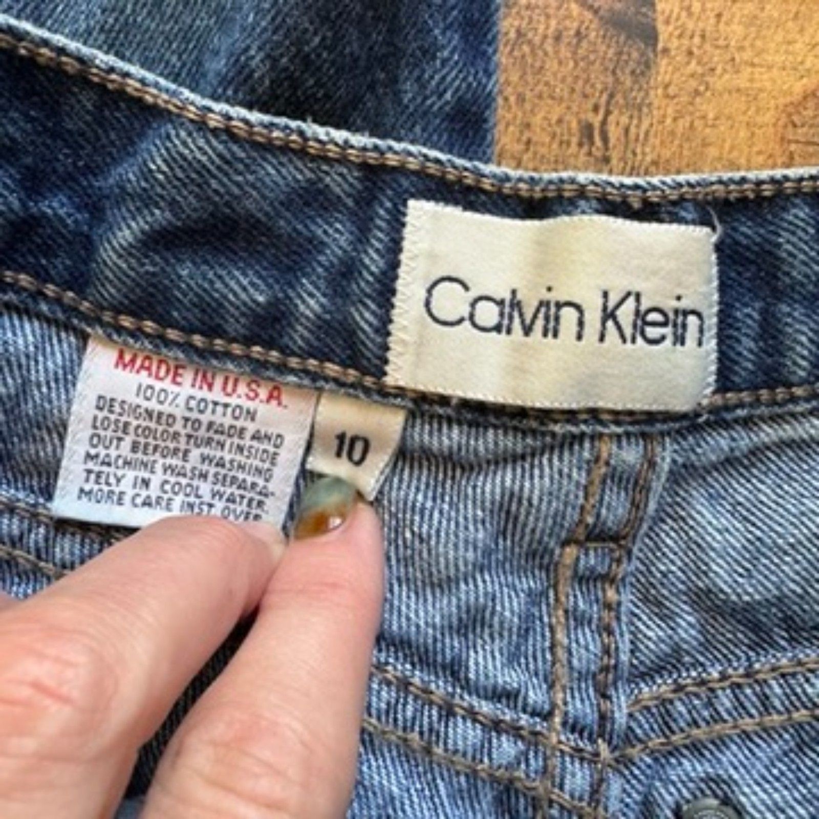Calvin Klein Vintage Jeans High Rise Straight Leg Classic 100% Cotton