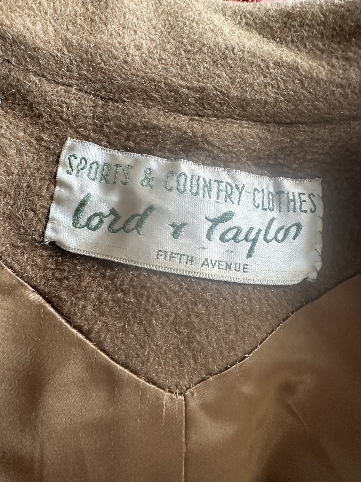 Vintage 60’s Lord & Taylor Sports & Country Brown Wool Cape Coat
