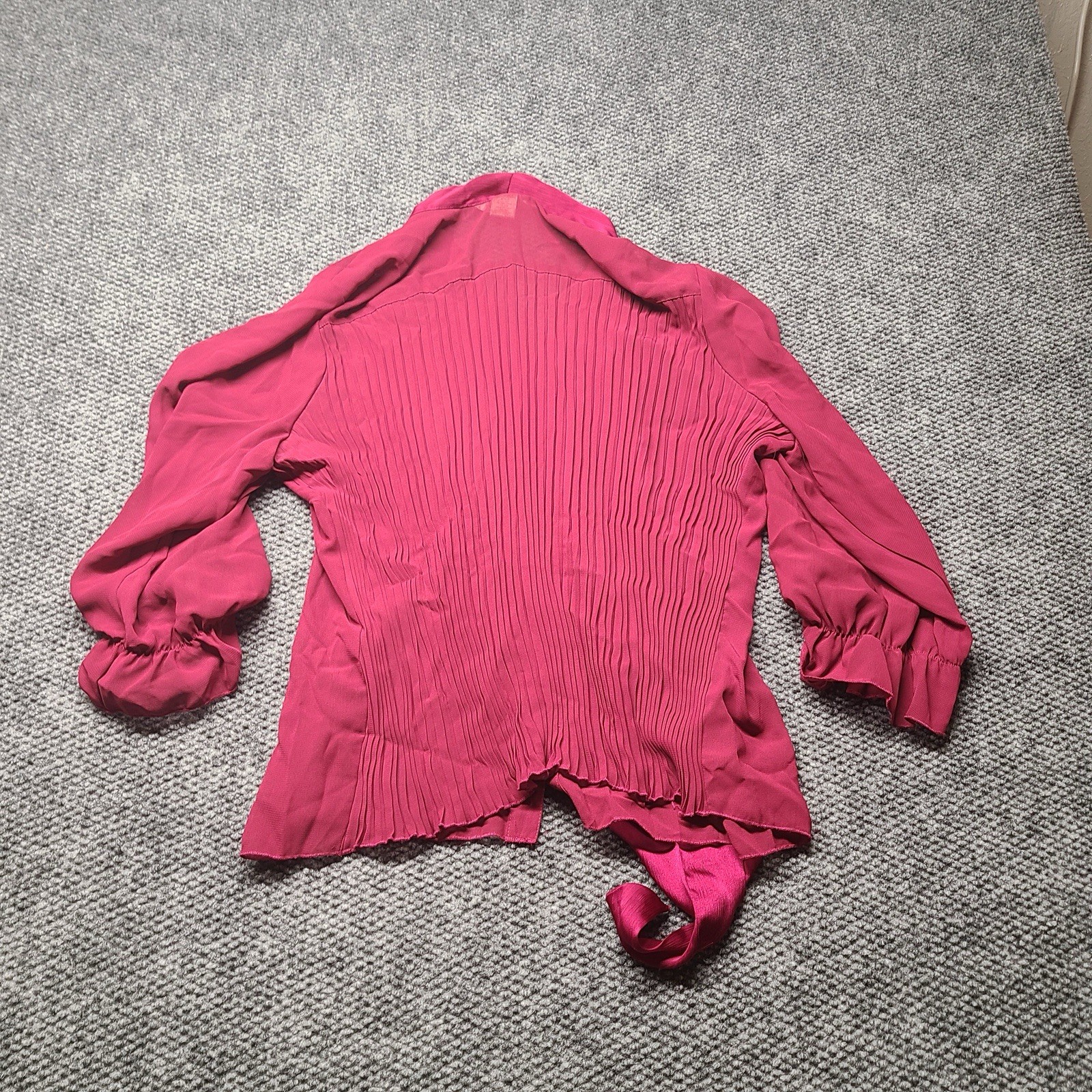 VTG New York City Design Co. Pink Silk Shirt Button Up Blouse Long Sleeve Sz XL