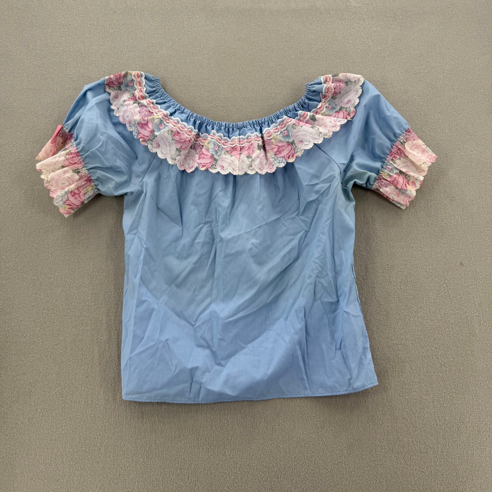 Vintage Square Dance Outfit Western Prairie Full Circle Skirt Ruffle Blouse XL