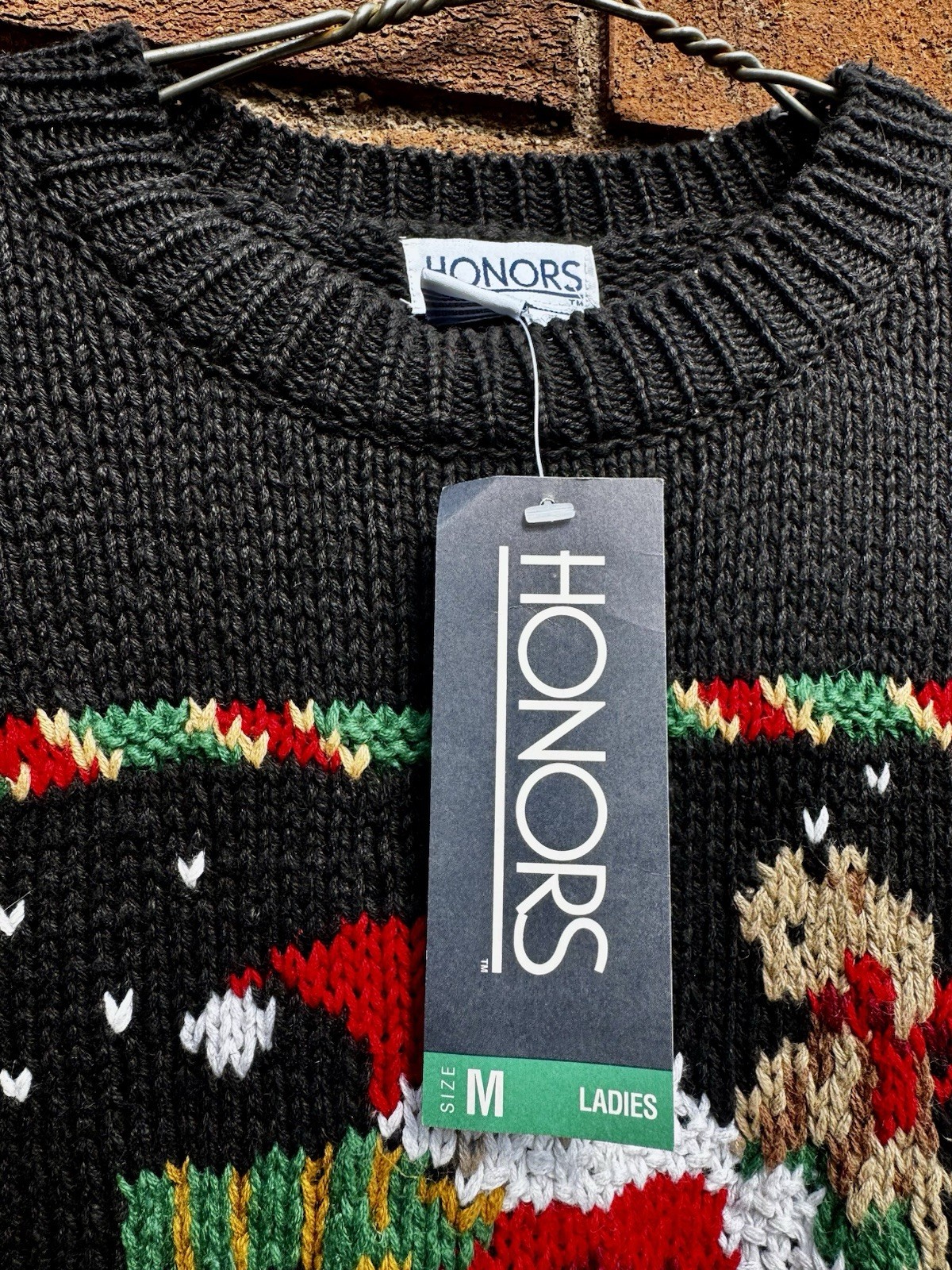 Vintage NWT 90s Womans Honors Knitted Christmas Sweater Cotton Blend Size Medium