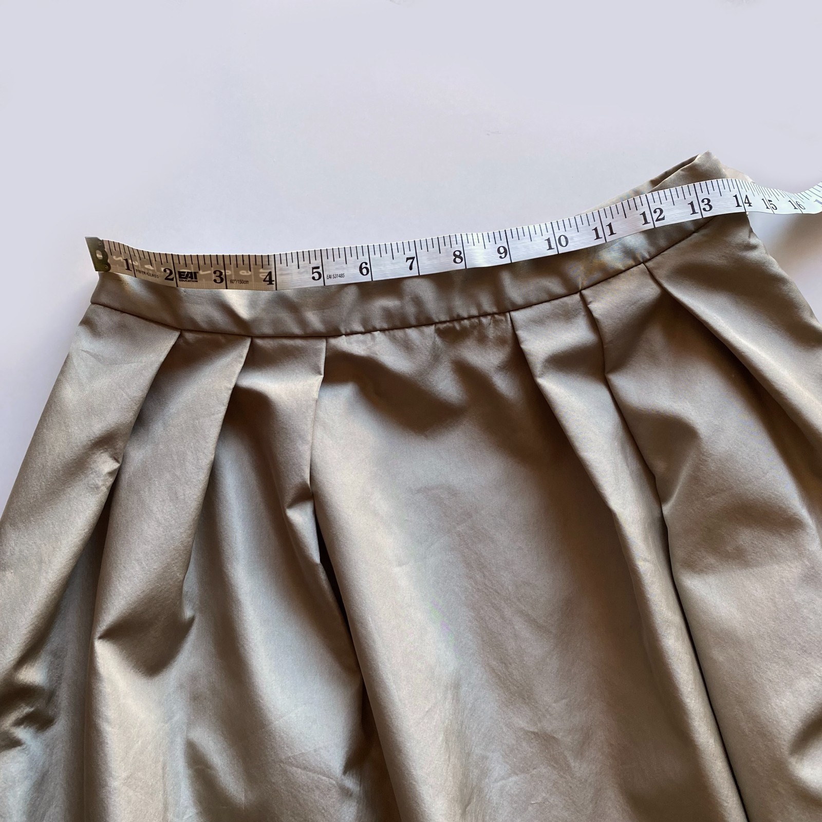 Vtg 80s Pamela Dennis Collection $990 Champagne Silk Maxi Skirt Pleated Sz 12