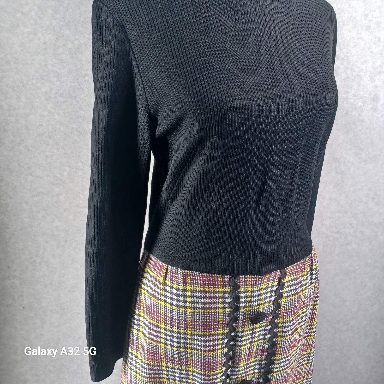 Vintage Mod Plaid Midi Dress Womens Size 14 See Measurements Fashion Rare 1970s