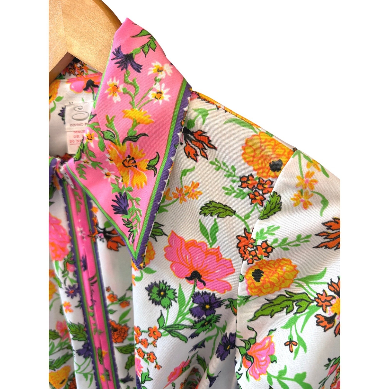 Vintage Serbin Deadstock NWT Floral Midi Dress Mod Psychedelic Retro 60s Rare