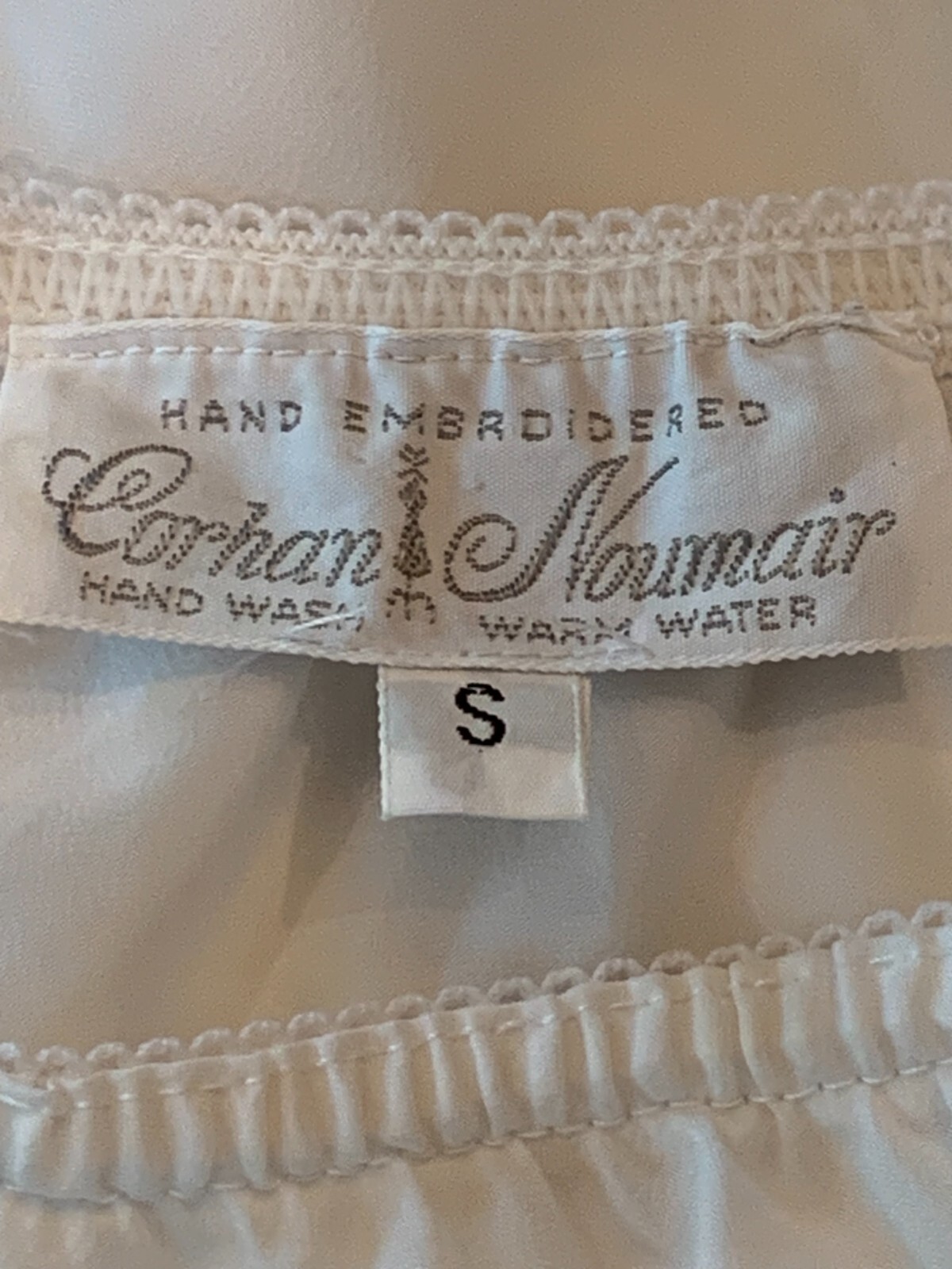 Vintage Corhan Noumair Hand Embroidered Butterflies Lace White Half Slip READ- S