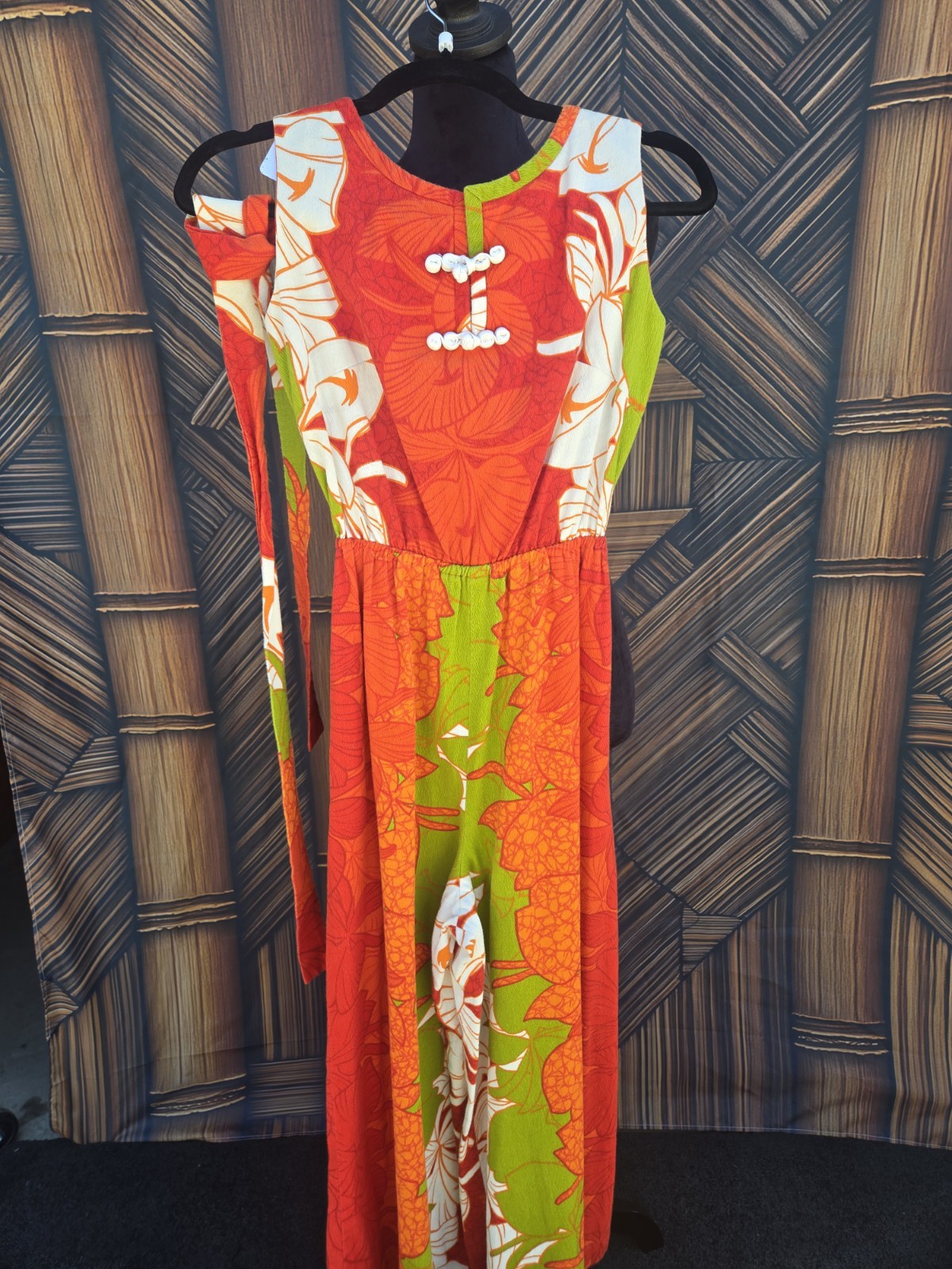 Vintage Rare Hawaiian Togs Aloha Barkcloth Jumpsuit w6029