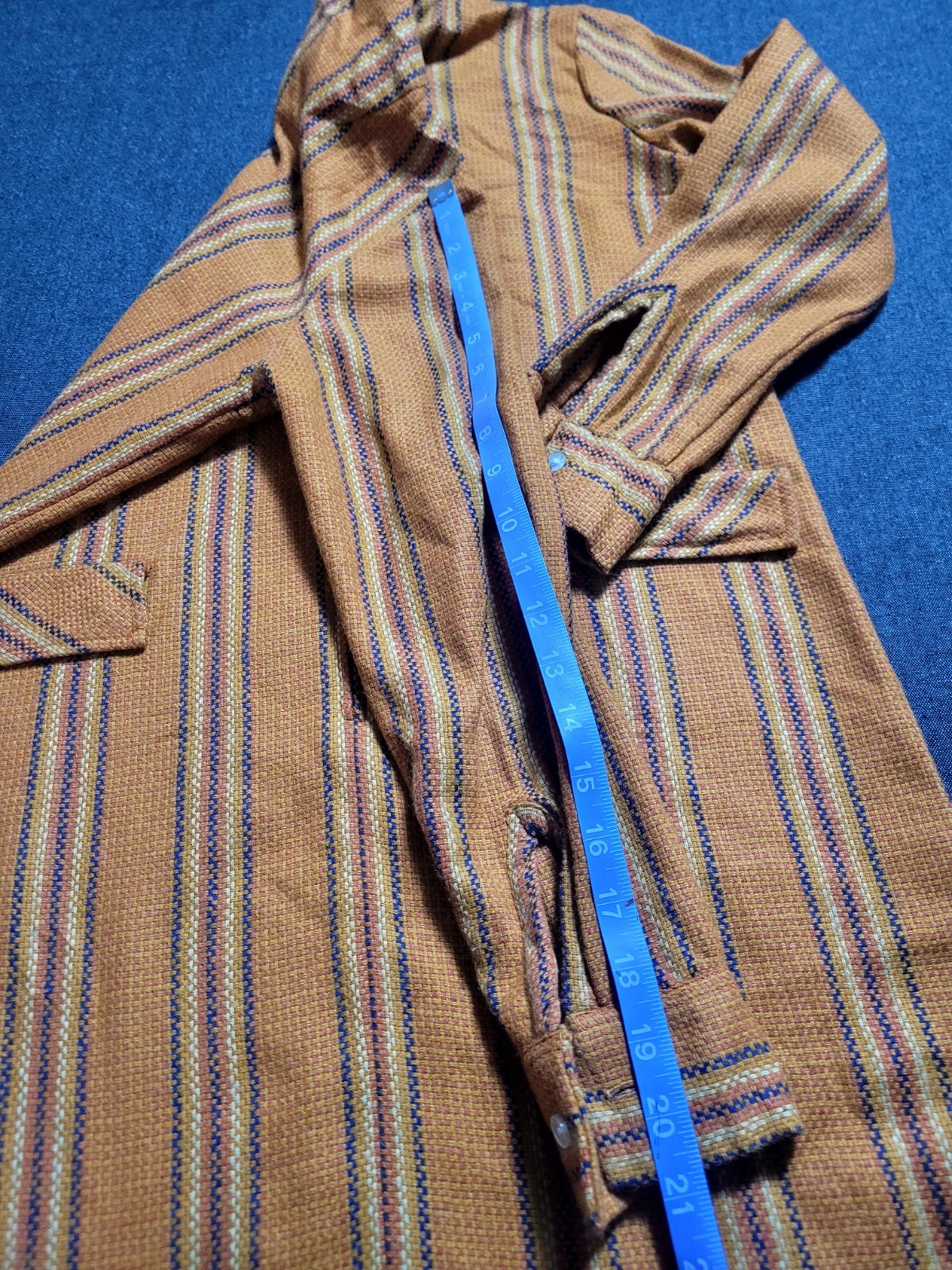 Vintage 60s Mod Wool Mini Dress Orange Stripe A Line Long Sleeve Small Zip Up