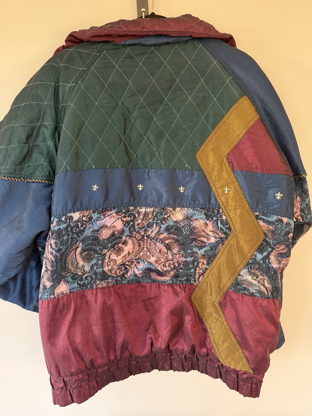 KOMITOR Vintage 90s Colorblock Quilted Patchwork Jacket Size XL