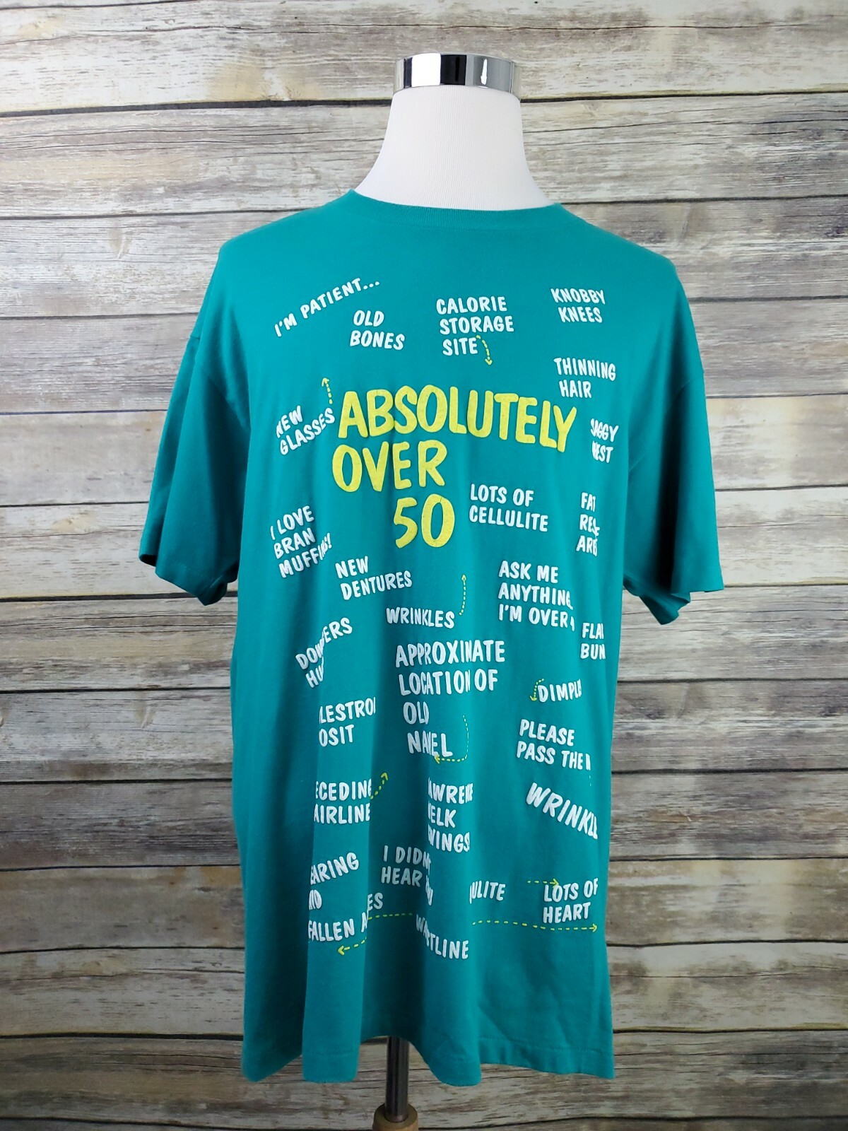 Absolutely Over 50 Vintage 90s Funny Meme Novelty USA Gift Shirt Adult XL