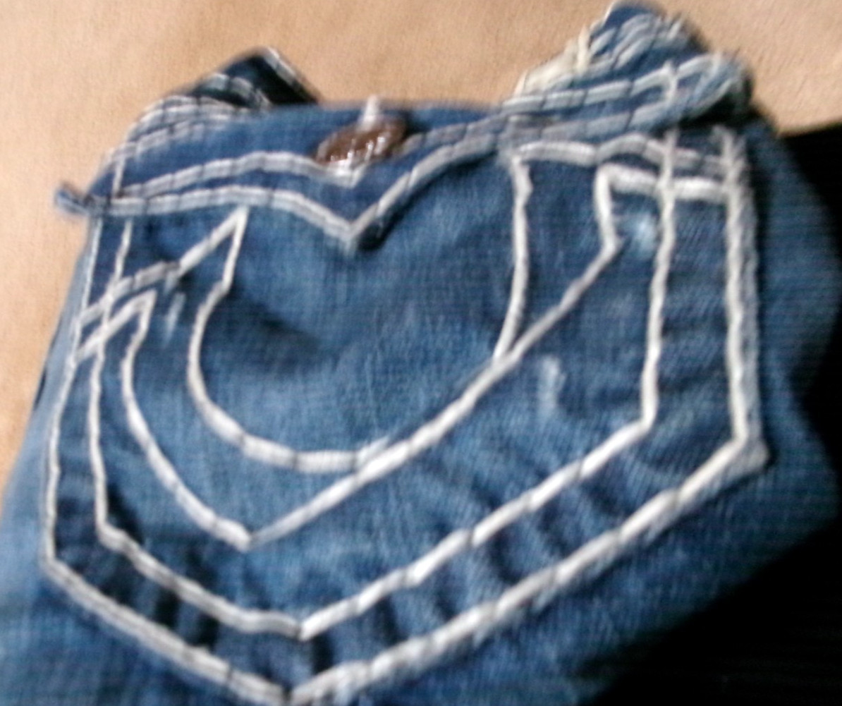 Vintage Y2K TRUE RELIGION Skinny Super T Stitch/Flap Pocket/Low Rise Jeans-Sz 33