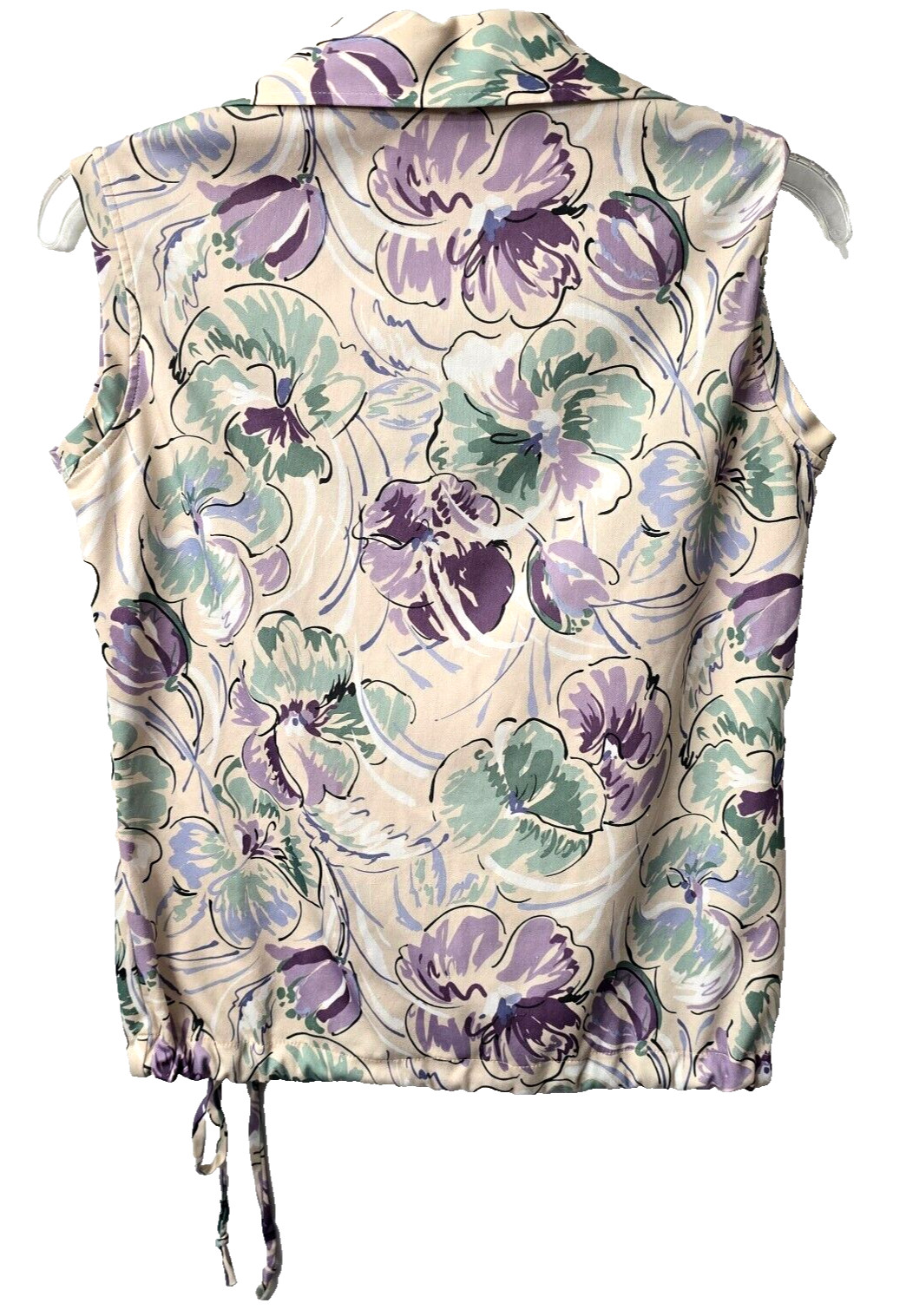 Dutchmaid Golf Tank Shirt 32 M Disco Collar Purple Floral Polyester Vintage 70s