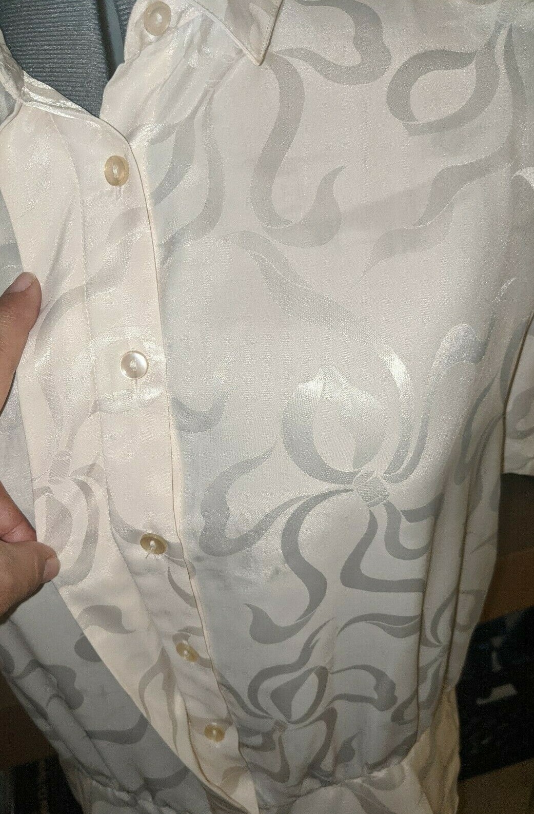 Vintage Shapely Polyester Blouse Cream Shapely Classic sz 14