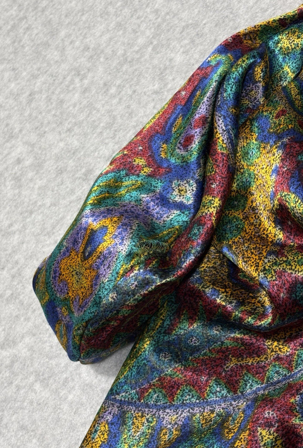 Vintage R Michael Alan Multicolor Mumu Silky Large Sleeves Size Medium