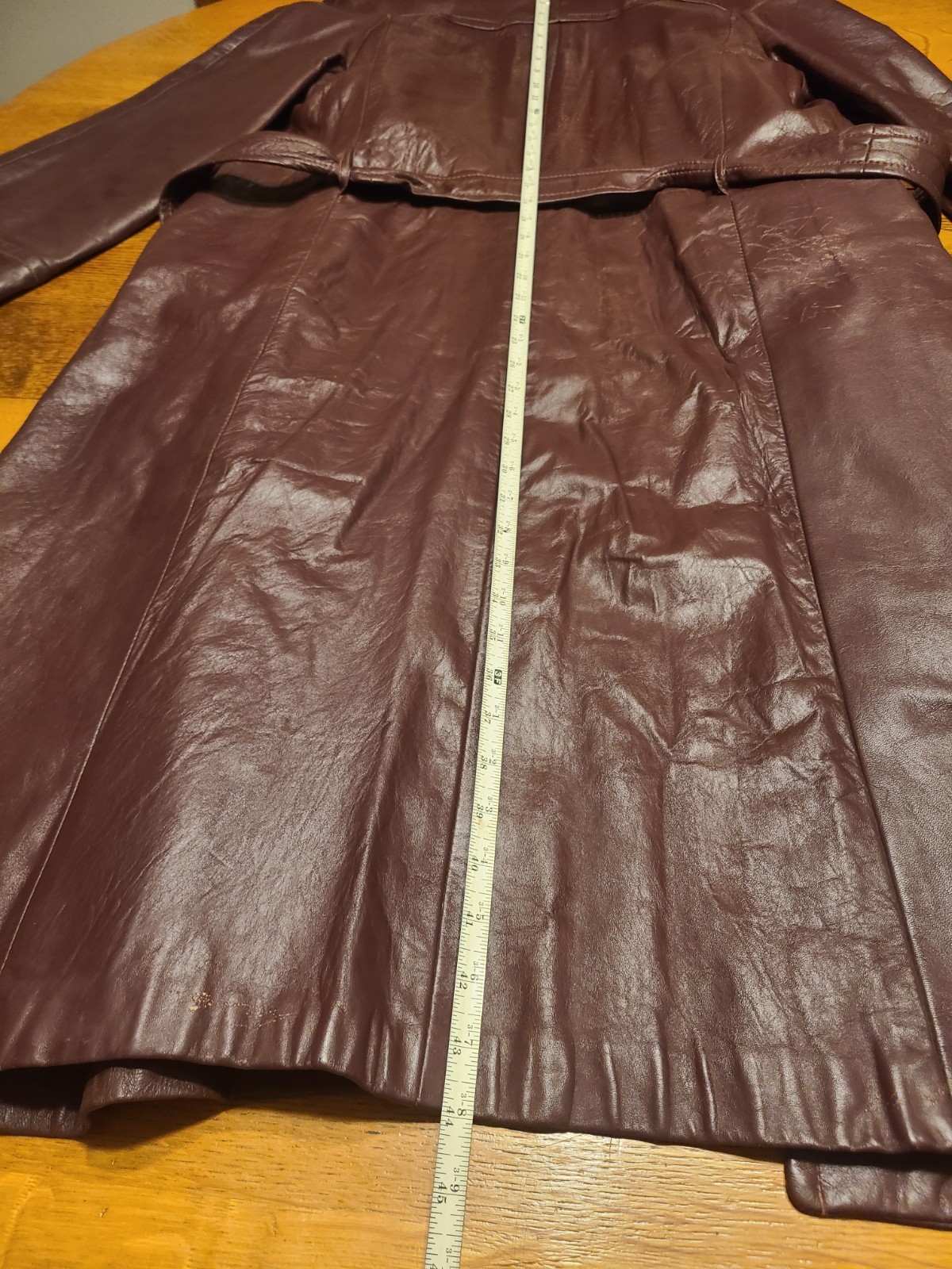 Vintage Golet Leather Coat Womens Sz 12 Dark Red Mid Century 50s 60s Gole’t