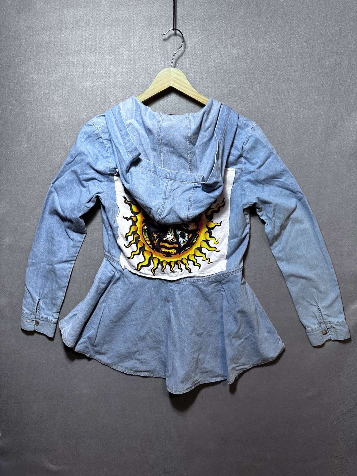 Denim sublime Pelum Top Vintage Grunge Band Custom Rework L