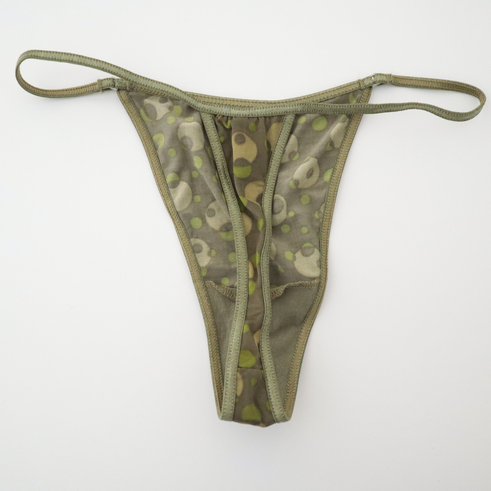 VTG Victoria’s Secret Y2K Semi-Sheer Silky Thong V-String Panty SMALL