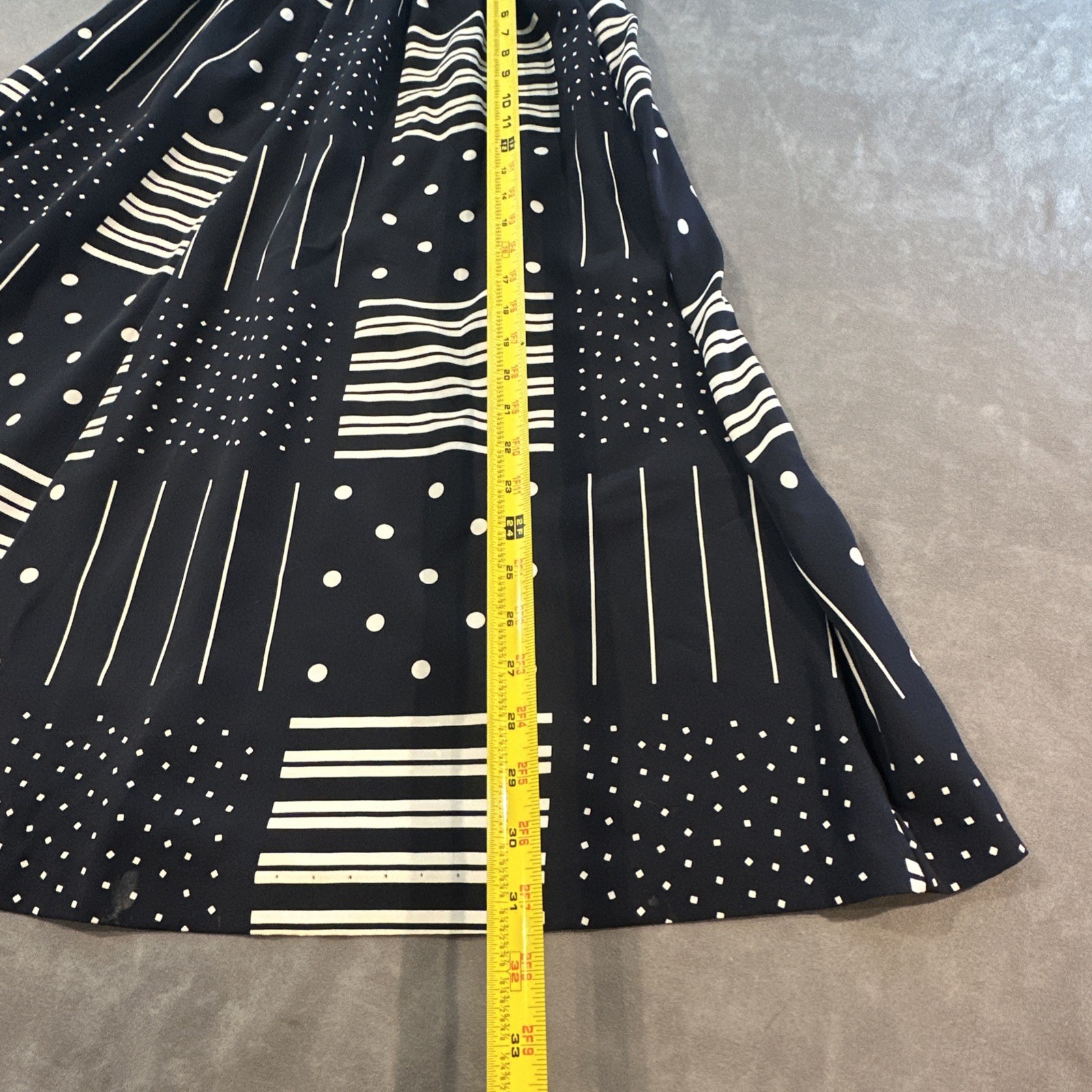Vintage Mod Nautical Graphic Preppy Maxi Womens Skirt S USA Made Navy Indie Boho