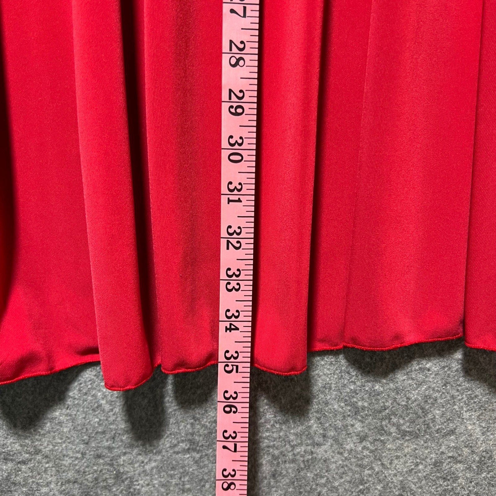 Vintage Valentina Tomato Red Pleated Maxi Skirt One Size Fit All Stretch Knit