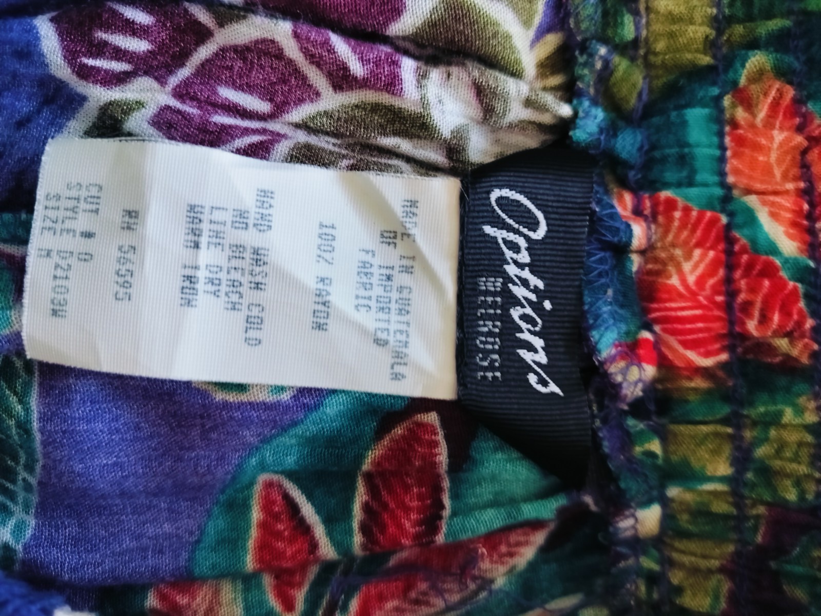 Vintage 90s Options Melrose Tropical Floral Culottes Shorts High Rise Purple M