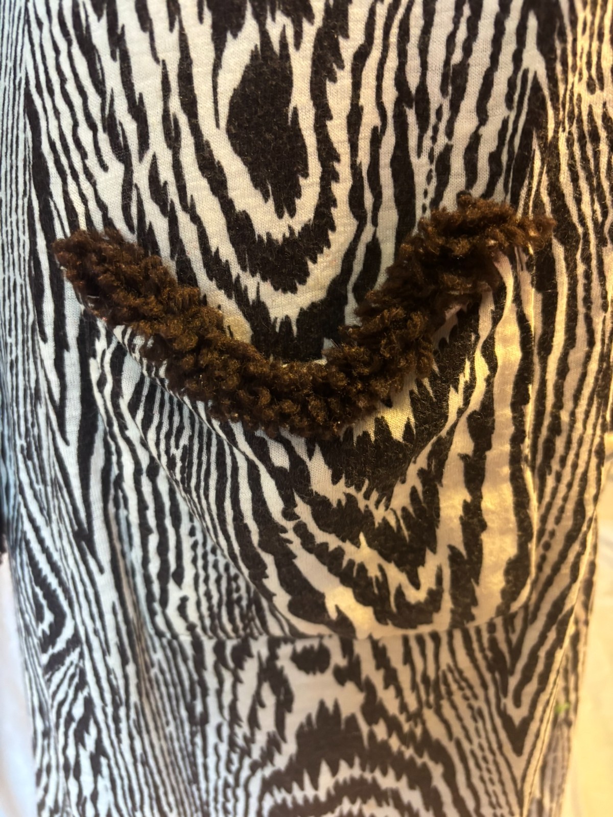 Vintage Carillon Graphic Animal Print Dress / Coat – 90s black and white zebra