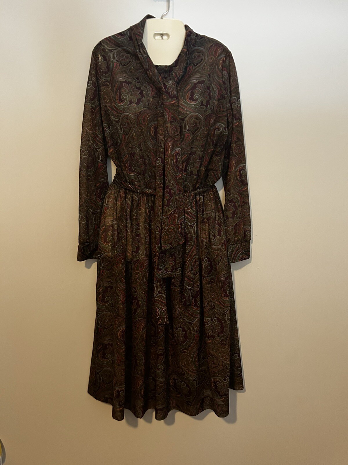 Vintage 60s 70s Sheer Paisley Union Made Seal Dress
