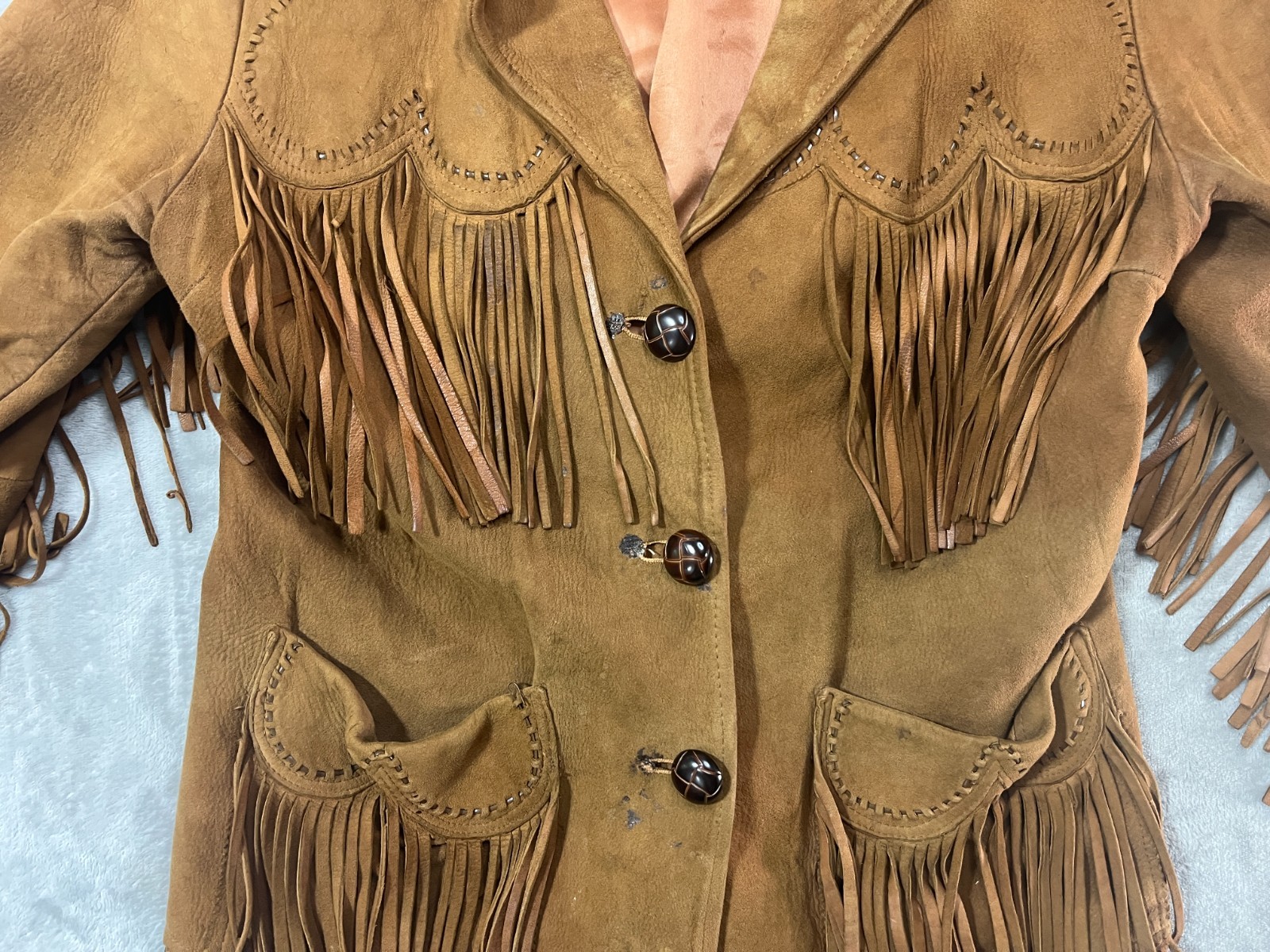 Vintage Pioneer Wear – Albuquerque – Leather Fringes Jacket Coat – Adult Medium