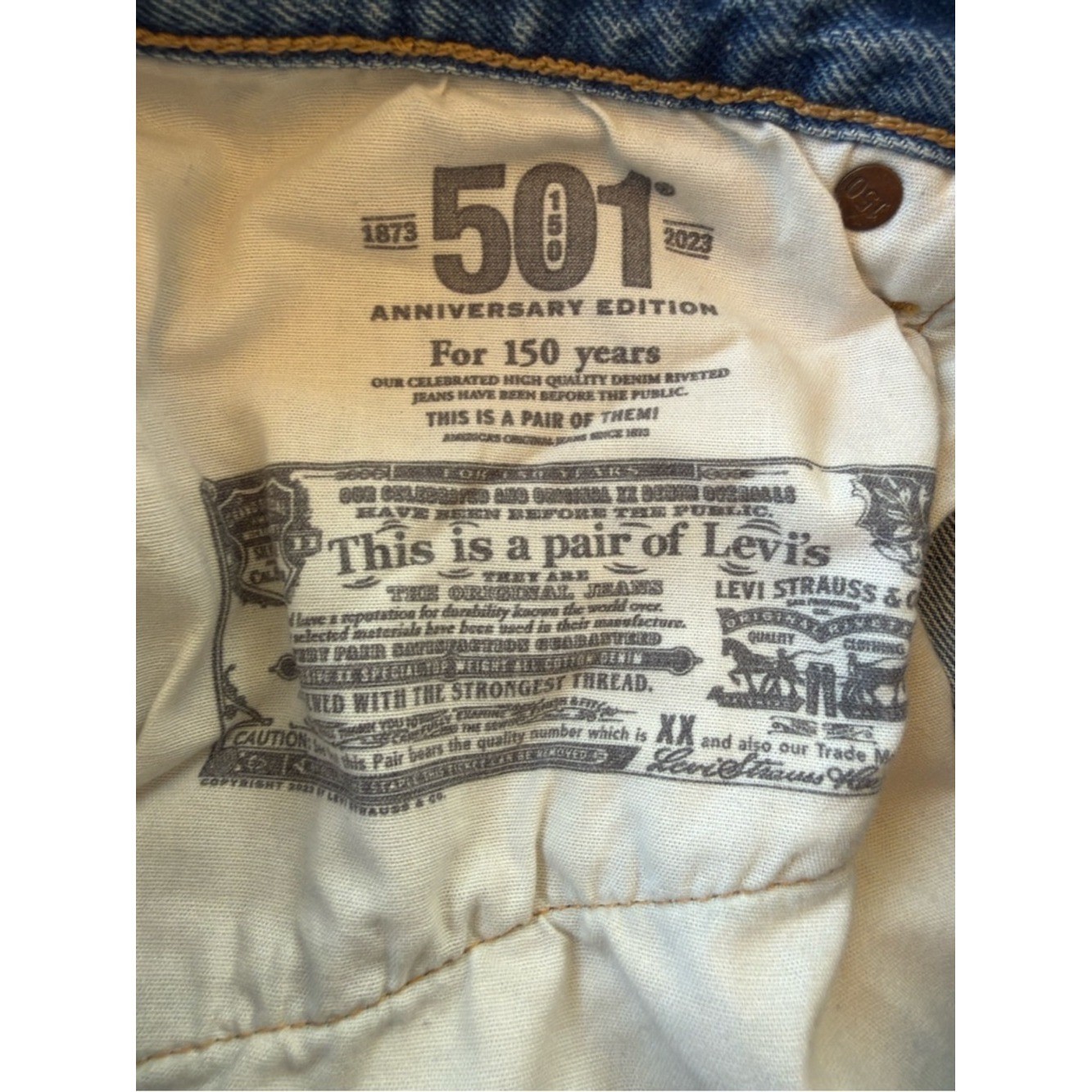 Special Anniversary Edition Levi’s Blue Straight Leg Jeans with Heart Patch