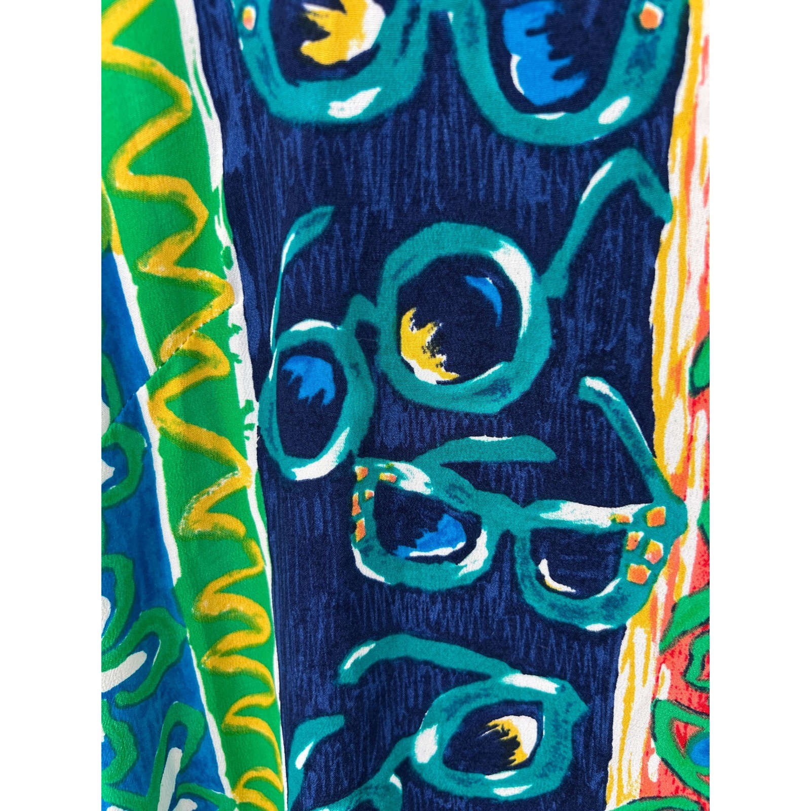 Vintage BIG HED Designs Sleeveless Maxi Dress SZ L Vibrant Print Vacation