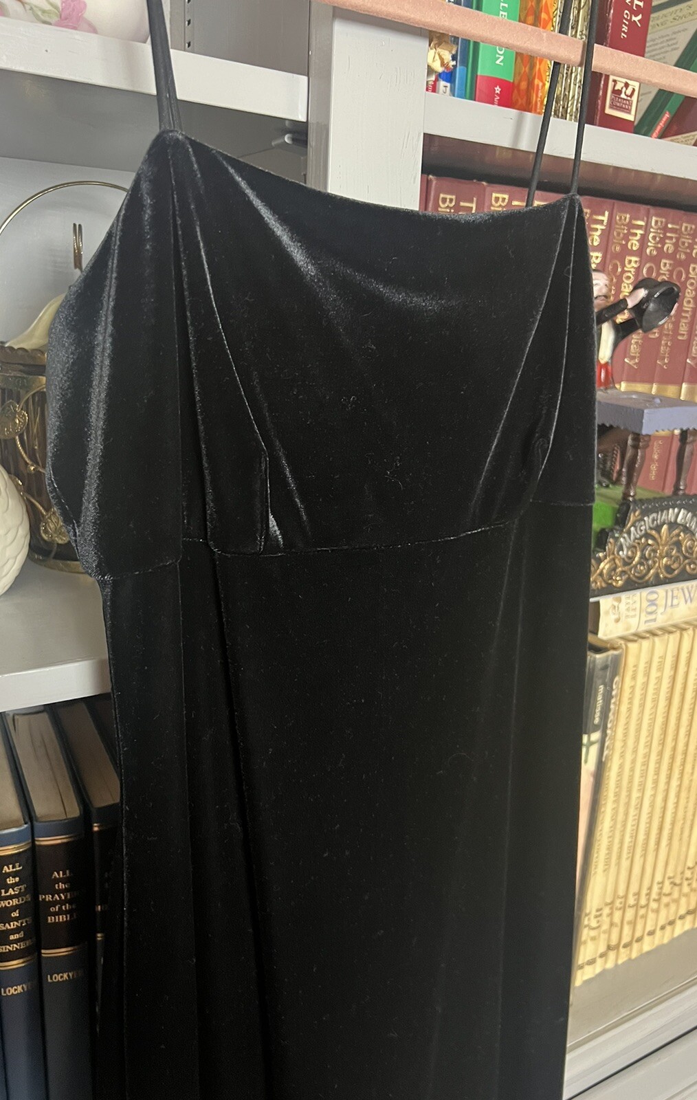 Arianna By Rachel Kaye Dress Size 8 Velvet Velour VTG 90s Y2K Straps Tie Black