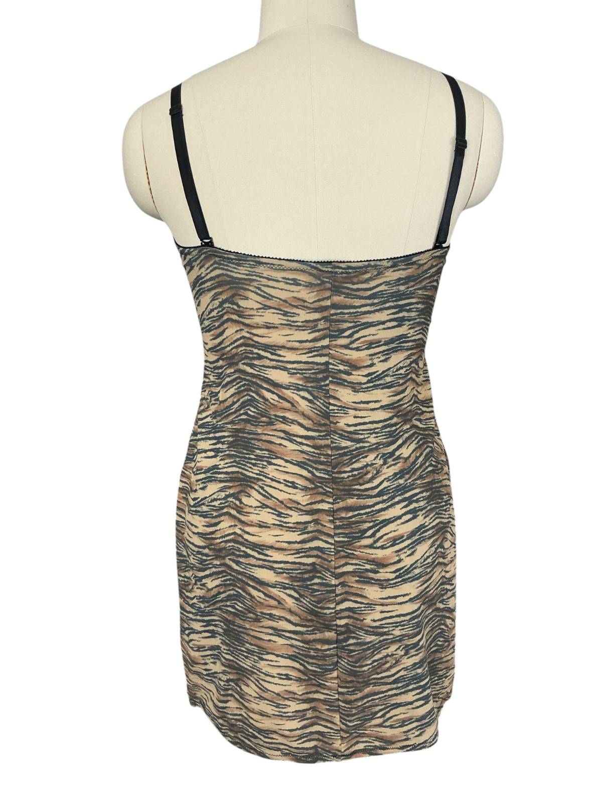 Vintage Frederick’s of Hollywood Tiger Print Slip Chemise Shaper Dress 5781P 40D